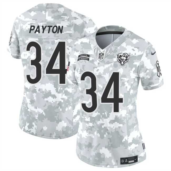 Women%27s Chicago Bears #34 Walter Payton 2024 F.U.S.E Arctic Camo Salute To Service Limited Stitched Jersey Dzhi->cincinnati bengals->NFL Jersey